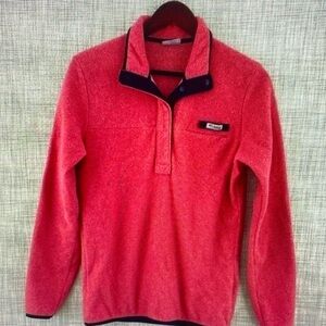 Columbia Men's Red and Black Cardigan Sweater